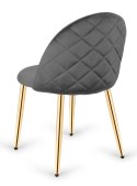 Krzesło tapicerowane GLORIA DARK GREY VELVET GOLD Lugano
