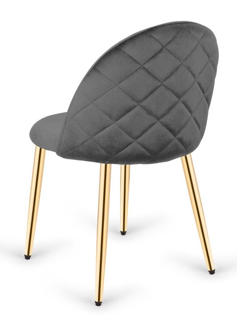 Krzesło tapicerowane GLORIA DARK GREY VELVET GOLD Lugano Krzesło tapicerowane GLORIA DARK GREY VELVET GOLD Lugano