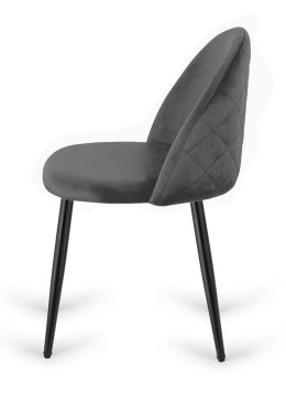 Krzesło tapicerowane GLORIA DARK GREY VELVET OUTLET Lugano