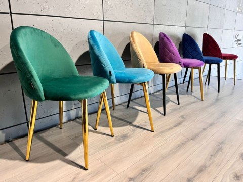 Krzesło tapicerowane GLORIA GREEN VELVET GOLD Lugano Krzesło tapicerowane GLORIA GREEN VELVET GOLD Lugano