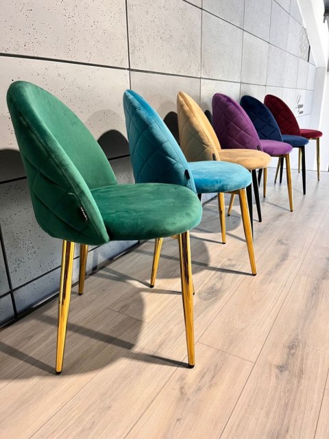 Krzesło tapicerowane GLORIA GREEN VELVET GOLD Lugano Krzesło tapicerowane GLORIA GREEN VELVET GOLD Lugano