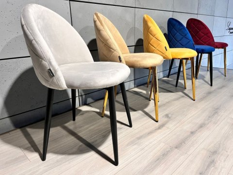 Krzesło tapicerowane GLORIA LIGHT GREY VELVET Lugano Krzesło tapicerowane GLORIA LIGHT GREY VELVET Lugano