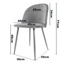 Krzesło tapicerowane GLORIA LIGHT GREY VELVET OUTLET Lugano