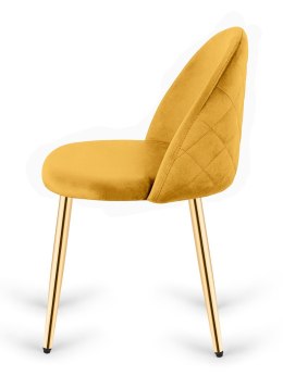 Krzesło tapicerowane GLORIA MUSTARD VELVET GOLD Lugano