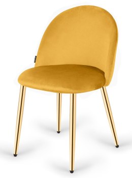Krzesło tapicerowane GLORIA MUSTARD VELVET GOLD Lugano