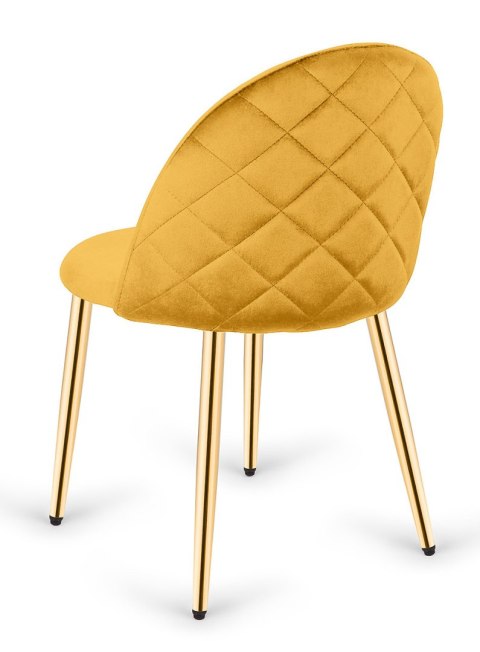 Krzesło tapicerowane GLORIA MUSTARD VELVET GOLD Lugano Krzesło tapicerowane GLORIA MUSTARD VELVET GOLD Lugano