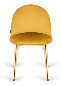 Krzesło tapicerowane GLORIA MUSTARD VELVET GOLD Lugano