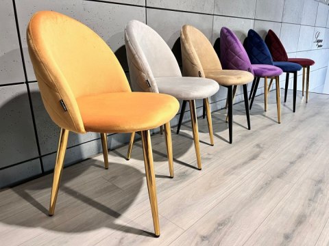 Krzesło tapicerowane GLORIA MUSTARD VELVET GOLD Lugano Krzesło tapicerowane GLORIA MUSTARD VELVET GOLD Lugano