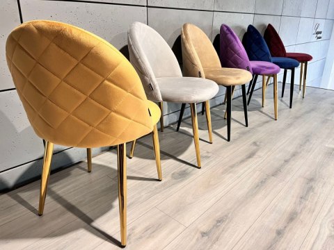 Krzesło tapicerowane GLORIA MUSTARD VELVET GOLD Lugano Krzesło tapicerowane GLORIA MUSTARD VELVET GOLD Lugano