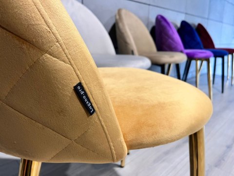 Krzesło tapicerowane GLORIA MUSTARD VELVET GOLD Lugano Krzesło tapicerowane GLORIA MUSTARD VELVET GOLD Lugano