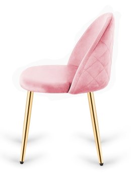 Krzesło tapicerowane GLORIA PINK VELVET GOLD Lugano