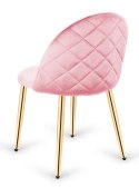 Krzesło tapicerowane GLORIA PINK VELVET GOLD Lugano