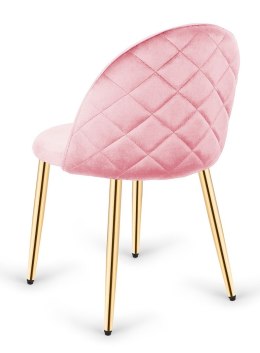 Krzesło tapicerowane GLORIA PINK VELVET GOLD Lugano