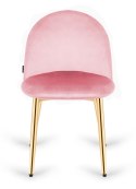 Krzesło tapicerowane GLORIA PINK VELVET GOLD Lugano
