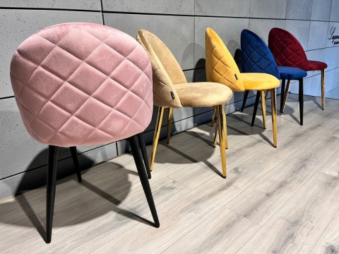 Krzesło tapicerowane GLORIA PINK VELVET Lugano Krzesło tapicerowane GLORIA PINK VELVET Lugano