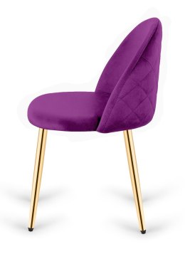 Krzesło tapicerowane GLORIA PURPLE VELVET GOLD Lugano