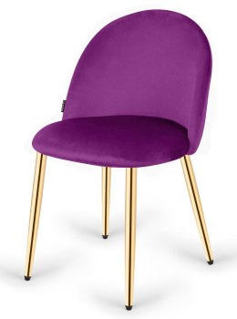 Krzesło tapicerowane GLORIA PURPLE VELVET GOLD Lugano