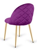 Krzesło tapicerowane GLORIA PURPLE VELVET GOLD Lugano