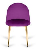 Krzesło tapicerowane GLORIA PURPLE VELVET GOLD Lugano