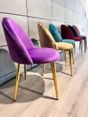 Krzesło tapicerowane GLORIA PURPLE VELVET GOLD Lugano