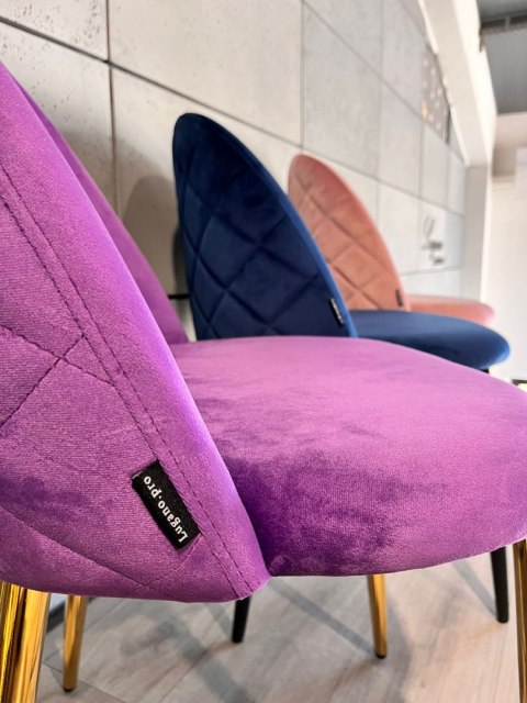 Krzesło tapicerowane GLORIA PURPLE VELVET GOLD Lugano Krzesło tapicerowane GLORIA PURPLE VELVET GOLD Lugano
