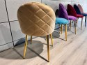 Krzesło tapicerowane GLORIA SAND VELVET GOLD OUTLET Lugano