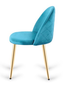 Krzesło tapicerowane GLORIA SEA BLUE VELVET GOLD Lugano