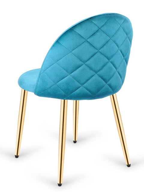Krzesło tapicerowane GLORIA SEA BLUE VELVET GOLD Lugano Krzesło tapicerowane GLORIA SEA BLUE VELVET GOLD Lugano