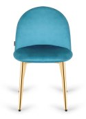 Krzesło tapicerowane GLORIA SEA BLUE VELVET GOLD Lugano
