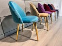 Krzesło tapicerowane GLORIA SEA BLUE VELVET GOLD Lugano
