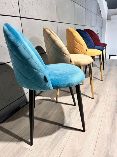 Krzesło tapicerowane GLORIA SEA BLUE VELVET Lugano Krzesło tapicerowane GLORIA SEA BLUE VELVET Lugano