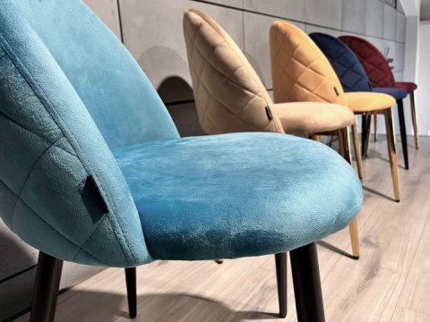 Krzesło tapicerowane GLORIA SEA BLUE VELVET Lugano Krzesło tapicerowane GLORIA SEA BLUE VELVET Lugano