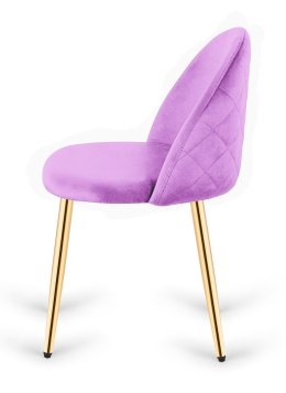 Krzesło tapicerowane GLORIA VIOLET VELVET GOLD Lugano