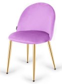 Krzesło tapicerowane GLORIA VIOLET VELVET GOLD Lugano