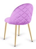 Krzesło tapicerowane GLORIA VIOLET VELVET GOLD Lugano