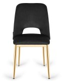 Krzesło tapicerowane GOTI BLACK VELVET GOLD Lugano