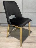 Krzesło tapicerowane GOTI BLACK VELVET GOLD Lugano