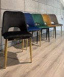 Krzesło tapicerowane GOTI BLACK VELVET GOLD Lugano