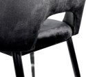 Krzesło tapicerowane GOTI BLACK VELVET GOLD Lugano