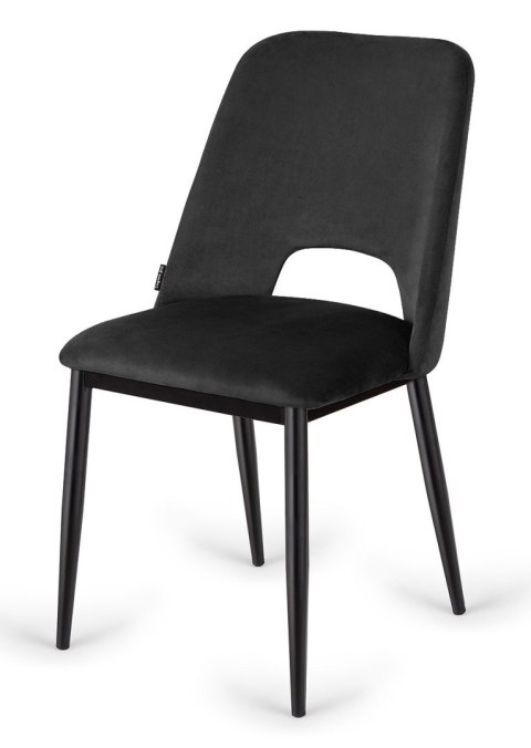 Krzesło tapicerowane GOTI BLACK VELVET Lugano Krzesło tapicerowane GOTI BLACK VELVET Lugano