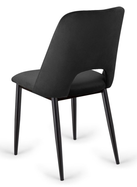Krzesło tapicerowane GOTI BLACK VELVET Lugano Krzesło tapicerowane GOTI BLACK VELVET Lugano