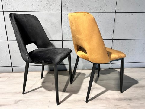 Krzesło tapicerowane GOTI BLACK VELVET Lugano Krzesło tapicerowane GOTI BLACK VELVET Lugano