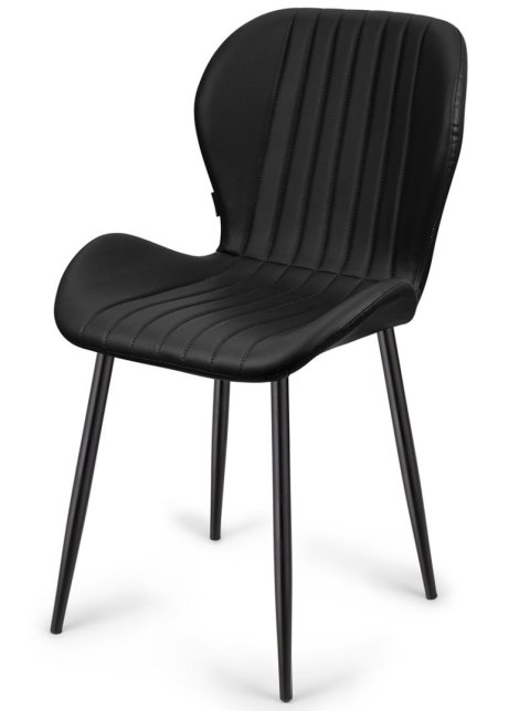 Krzesło tapicerowane MONTI BLACK PU II GATUNEK Lugano Krzesło tapicerowane MONTI BLACK PU II GATUNEK Lugano