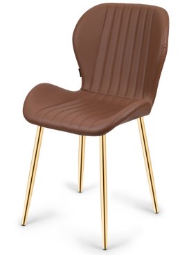 Krzesło tapicerowane MONTI BROWN PU GOLD Lugano