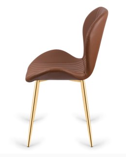 Krzesło tapicerowane MONTI BROWN PU GOLD Lugano