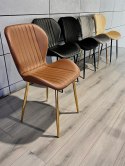 Krzesło tapicerowane MONTI BROWN PU GOLD Lugano