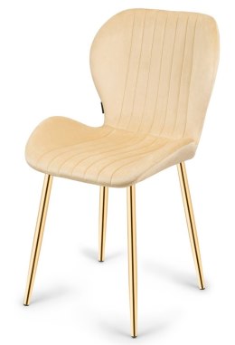 Krzesło tapicerowane MONTI VELVET BEIGE GOLD Lugano