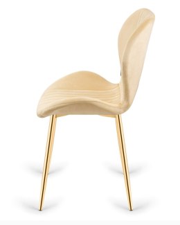Krzesło tapicerowane MONTI VELVET BEIGE GOLD Lugano