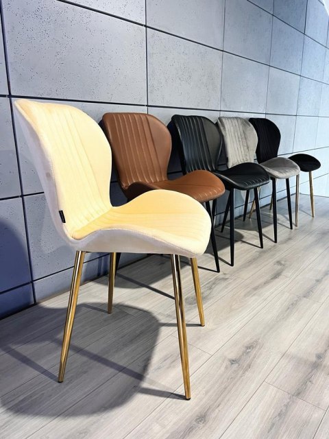 Krzesło tapicerowane MONTI VELVET BEIGE GOLD Lugano Krzesło tapicerowane MONTI VELVET BEIGE GOLD Lugano
