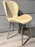 Krzesło tapicerowane MONTI VELVET BEIGE GOLD Lugano